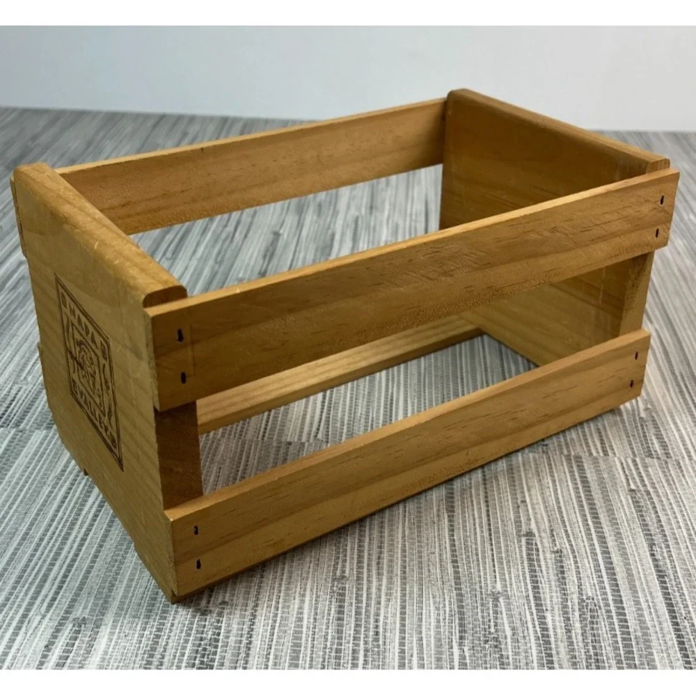Napa Valley Small Wooden Crate Decorative CD Storage Box Rustic Display 10x6x5.5